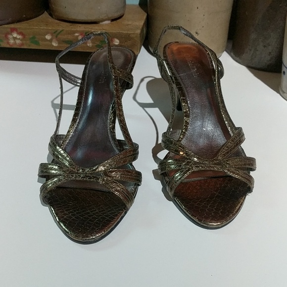 Calvin Klein Gold High Heeled Sandals - Picture 8 of 8